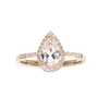 Liven Co. Morganite Pear Finger Ring with Diamonds Gold Finger Rings Liven Co.