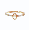 Liven Co. Offset Pear Shape Rose Cut Halfway Ring Gold Finger Rings Liven Co.