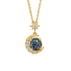 Parle Moon and Star Pendant with Montana Sapphire and Diamonds Necklaces Parle Yellow Gold