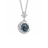 Parle Moon and Star Pendant with Montana Sapphire and Diamonds Necklaces Parle White Gold
