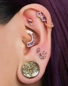 Buddha Jewelry Vande Gold Press Fit with Amethyst Piercing Jewelry > Press Fit Buddha Jewelry