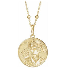  302 Fine Jewelry Artemis Coin Necklace Gold Necklaces 302 Fine Jewelry Default Title  
