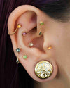Buddha Jewelry Peekaboo Gold Press Fit with CZ Piercing Jewelry > Press Fit Buddha Jewelry