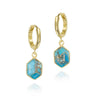 Jorge Revilla Geo Earrings Turquoise Gold Plated Earrings-Standard Jorge Revilla