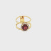 Doves by Doron Paloma Garnet and Diamond Parallel Split Shank Finger Ring Gold Finger Rings Doves by Doron Paloma