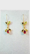Jennifer Dawes Aubergine Bloom Earrings with Tourmaline, Peridot and Pink Garnet