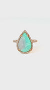 Liven Co. Paraiba Tourmaline R160 Teardrop Finger Ring with Diamonds Gold Finger Rings Liven Co.