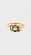 Parle Small Baguette Finger Ring Bicolor Tourmaline Gold Finger Rings Parle