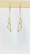 Mathew Jewelry White Topaz Angled Earrings with Diamonds Earrings-Standard Mathew Jewelry
