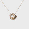 Liven Co. Rutilated Quartz Necklace with Diamond Halo Gold Necklaces Liven Co.