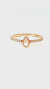 Liven Co. Offset Pear Shape Rose Cut Halfway Ring Gold Finger Rings Liven Co.