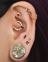 Buddha Jewelry Joia Gold Press Fit with Garnet Piercing Jewelry > Press Fit Buddha Jewelry