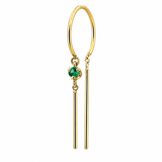 Jack + G Single Chime Earring with Emerald – RION Jewelry