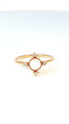 Liven Co. Finger Ring Compass Rainbow Moonstone with Diamond Gold Finger Rings Liven Co.