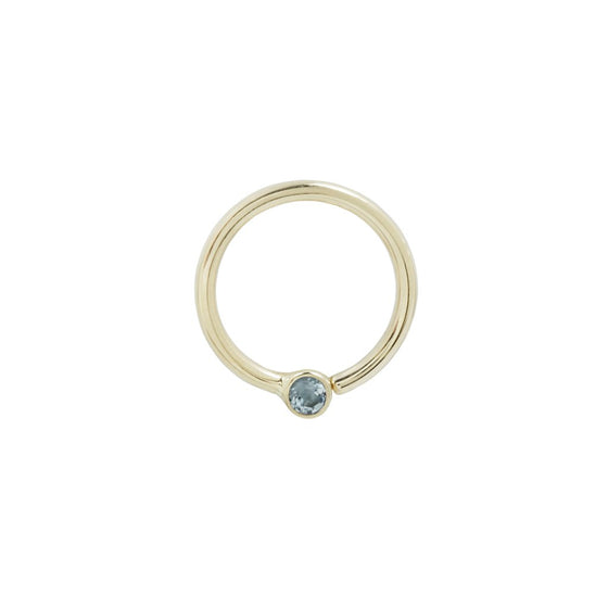 Buddha Jewelry London Blue Topaz Bezel Fixed Ring Gold Piercing Jewelry > Fixed Ring Buddha Jewelry Yellow Gold 3/8" 