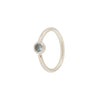 Buddha Jewelry London Blue Topaz Bezel Fixed Ring Side-Set Gold Piercing Jewelry > Fixed Ring Buddha Jewelry Rose Gold  