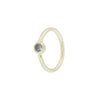 Buddha Jewelry London Blue Topaz Bezel Fixed Ring Side-Set Gold Piercing Jewelry > Fixed Ring Buddha Jewelry Yellow Gold  