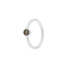 Buddha Jewelry Smoky Quartz Bezel Fixed Ring Side-Set Gold Piercing Jewelry > Fixed Ring Buddha Jewelry White Gold  