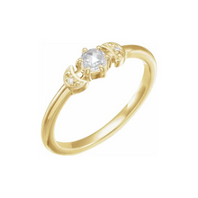  302 Fine Jewelry Round Rose-Cut Diamond Finger Ring Gold Finger Rings 302 Fine Jewelry Size 6  