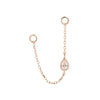 Buddha Jewelry Cable Chain and Teardrop CZ Gold Piercing Jewelry > Chain Buddha Jewelry Rose Gold  