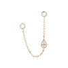 Buddha Jewelry Cable Chain and Teardrop CZ Gold Piercing Jewelry > Chain Buddha Jewelry Yellow Gold  