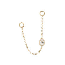  Buddha Jewelry Cable Chain and Teardrop CZ Gold Piercing Jewelry > Chain Buddha Jewelry Yellow Gold  