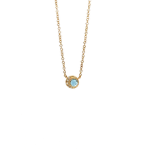  Liven Co. Necklace Mini Moon London Blue Topaz with Diamond Gold Necklaces Liven Co.   