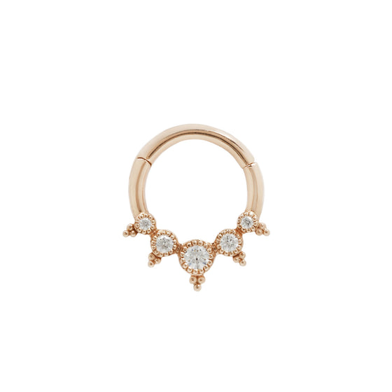 Buddha Jewelry Simone Clicker CZ Gold Piercing Jewelry > Clicker Buddha Jewelry Rose Gold  