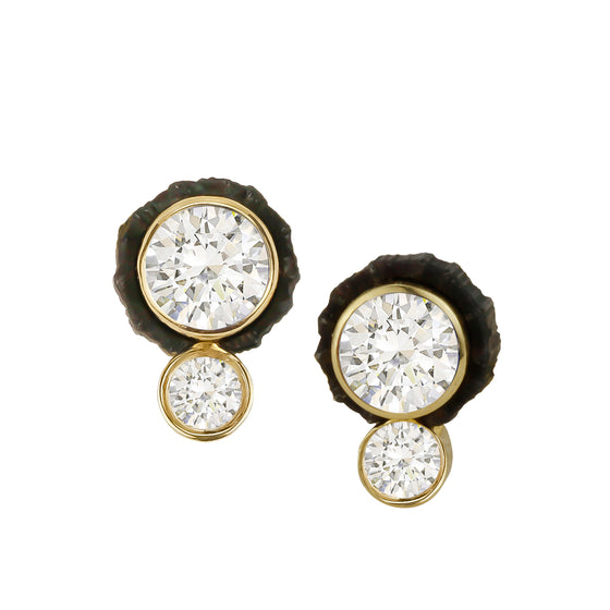 Sarah Graham Chroma Two Stone Earring Diamond Gold Earrings-Standard Sarah Graham   