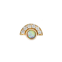  Buddha Jewelry Press Fit Kahlo Opal and CZ Gold Piercing Jewelry > Press Fit Buddha Jewelry Yellow Gold  