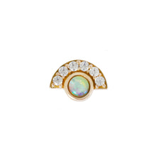 Buddha Jewelry Press Fit Kahlo Opal and CZ Gold Piercing Jewelry > Press Fit Buddha Jewelry Yellow Gold