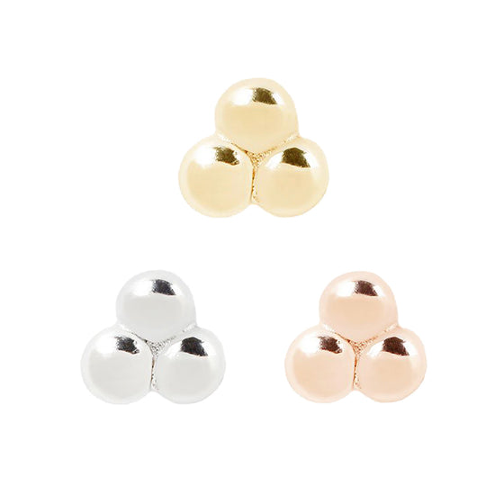 Buddha Jewelry Press Fit 3 Bead Cluster Gold Piercing Jewelry > Press Fit Buddha Jewelry   