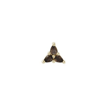  Buddha Jewelry Press Fit 3 Little Pears Smoky Quartz Gold Piercing Jewelry > Press Fit Buddha Jewelry Yellow Gold  