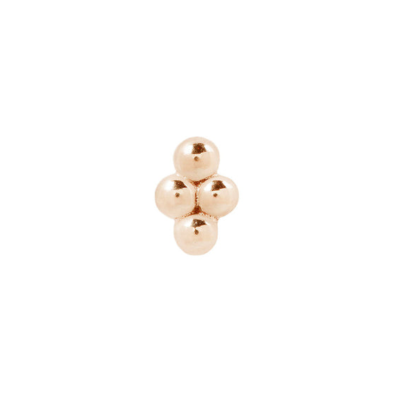 Buddha Jewelry Press Fit 4 Bead Cluster Gold Piercing Jewelry > Press Fit Buddha Jewelry Rose Gold  