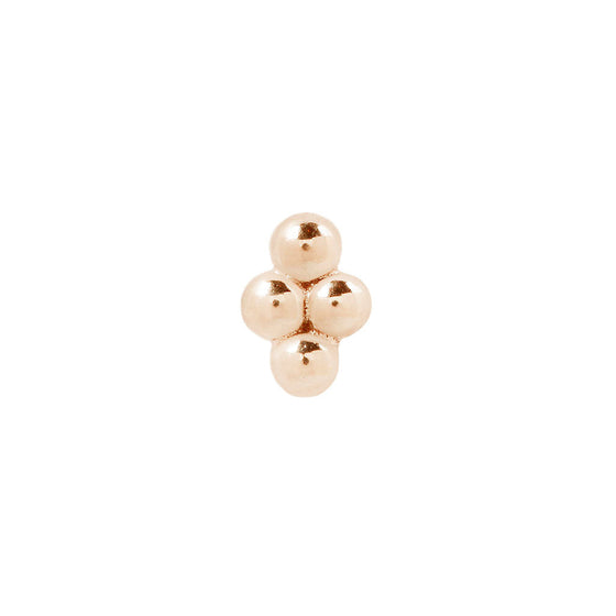 Buddha Jewelry Press Fit 4 Bead Cluster Gold Piercing Jewelry > Press Fit Buddha Jewelry Rose Gold
