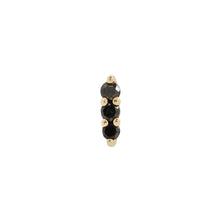  Buddha Jewelry Press Fit Mishka 3 Black Diamond Gold Piercing Jewelry > Press Fit Buddha Jewelry Yellow Gold  