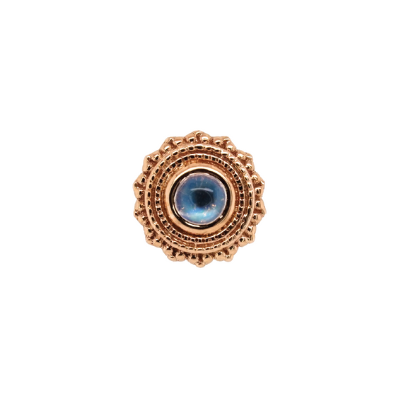 BVLA Threaded Afghan Rainbow Moonstone Gold Piercing Jewelry > Threaded End Body Vision Los Angeles   