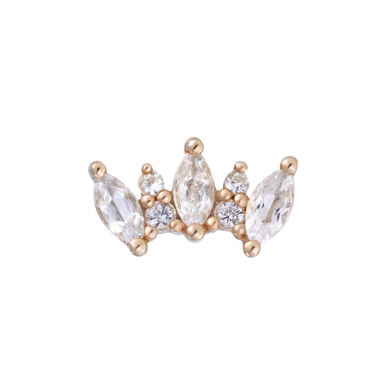 Buddha Jewelry Press Fit Alice White Sapphire Gold Piercing Jewelry > Press Fit Buddha Jewelry Rose Gold  