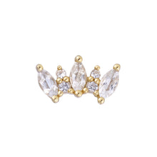  Buddha Jewelry Press Fit Alice White Sapphire Gold Piercing Jewelry > Press Fit Buddha Jewelry Yellow Gold  