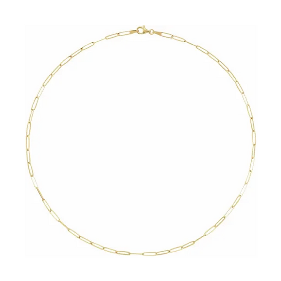 302 Fine Jewelry Paperclip 2.6mm Chain Necklace Gold Necklaces 302 Fine Jewelry 16 inch  