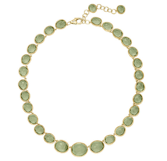 Jorge Revilla Shade Necklace Green Amethyst Gold Plated Necklaces Jorge Revilla   