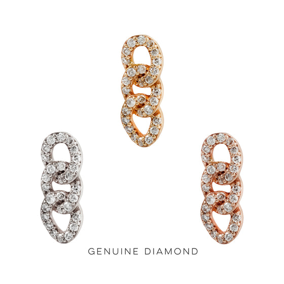 Buddha Jewelry Press Fit Chainlink Diamond Gold Piercing Jewelry > Press Fit Buddha Jewelry