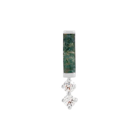 Buddha Jewelry Press Fit Crave Moss Agate Gold Piercing Jewelry > Press Fit Buddha Jewelry White Gold