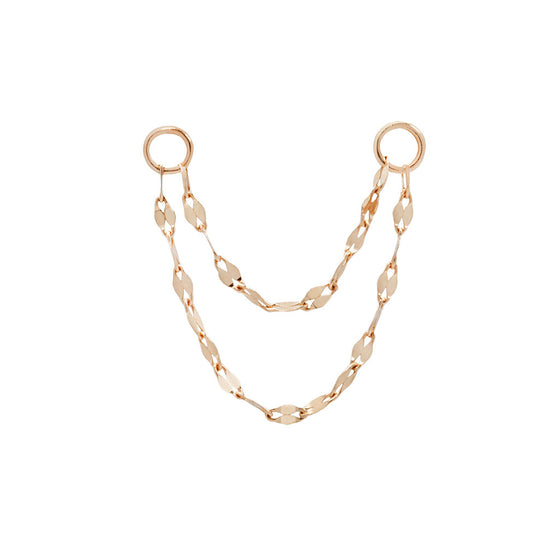 Buddha Jewelry Double Tile Chain Gold Piercing Jewelry > Chain Buddha Jewelry Rose Gold  