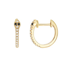  Liven Co. Snake Huggies with White and Black Diamond Earrings Gold Earrings-Standard Liven Co.   