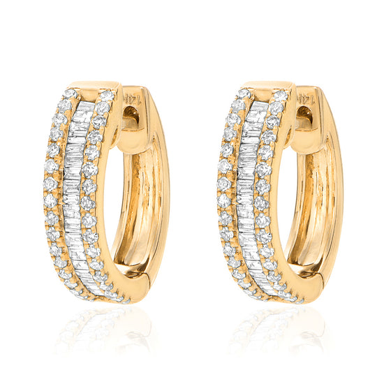 Liven Co. Diamond Huggies Gold Earrings-Standard Liven Co.   