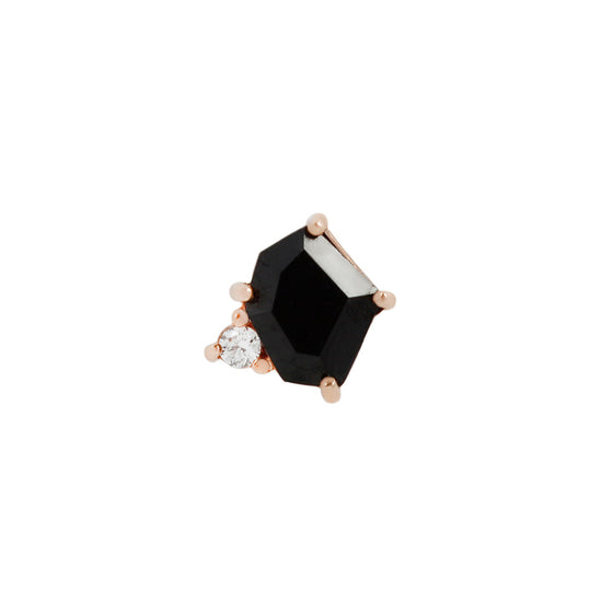 Buddha Jewelry Press Fit Elicit Black Spinel Gold Piercing Jewelry > Press Fit Buddha Jewelry Rose Gold  