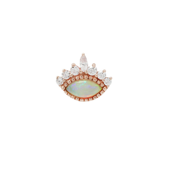 Buddha Jewelry Press Fit Enchant Opal + CZ Gold Piercing Jewelry > Press Fit Buddha Jewelry Rose Gold  