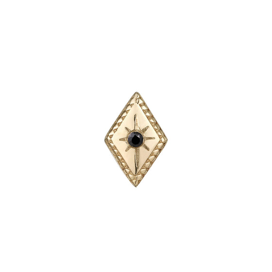 Buddha Jewelry Press Fit Etoile Black Diamond Gold Piercing Jewelry > Press Fit Buddha Jewelry Yellow Gold
