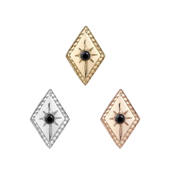 Buddha Jewelry Press Fit Etoile Black Diamond Gold Piercing Jewelry > Press Fit Buddha Jewelry